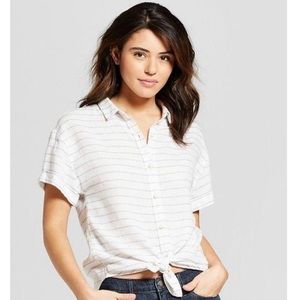 Universal Thread Striped Button Down Shirt